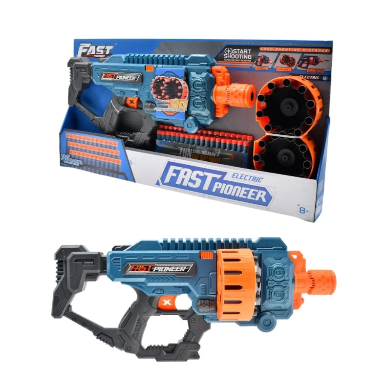 Fast Pioneer Electric drum load Indoor Toy Soft Bullet Toy Gun