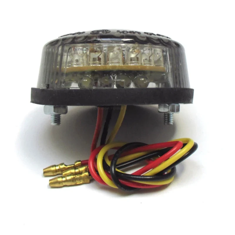 LED-Rücklicht Rund, Ø 60 mm, mit KZL, E-geprüft, Gummiabdeckung
