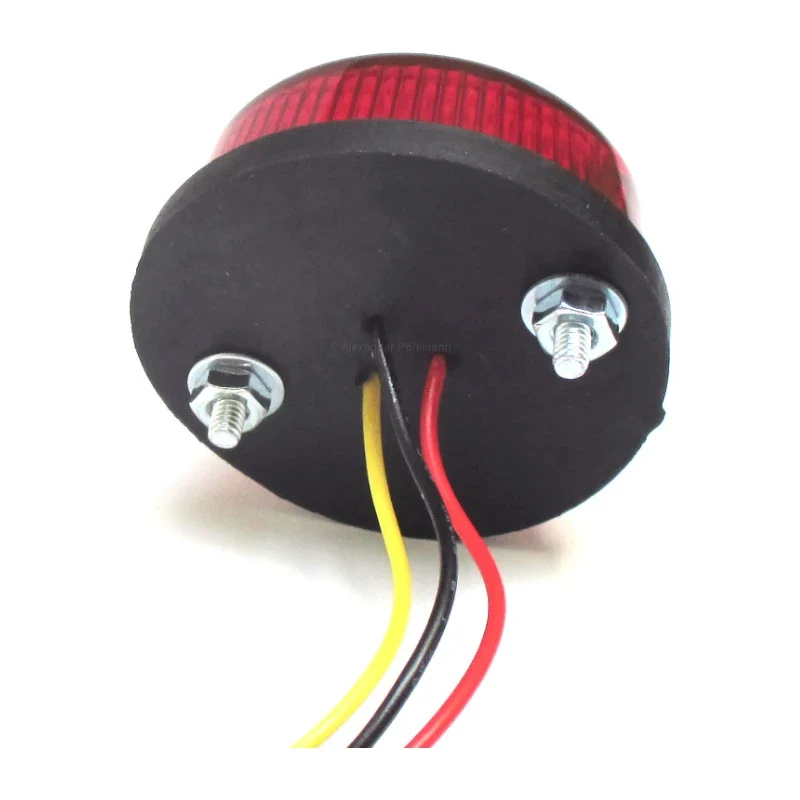 LED-Rücklicht Rund, Ø 60 mm, mit KZL, E-geprüft, Gummiabdeckung