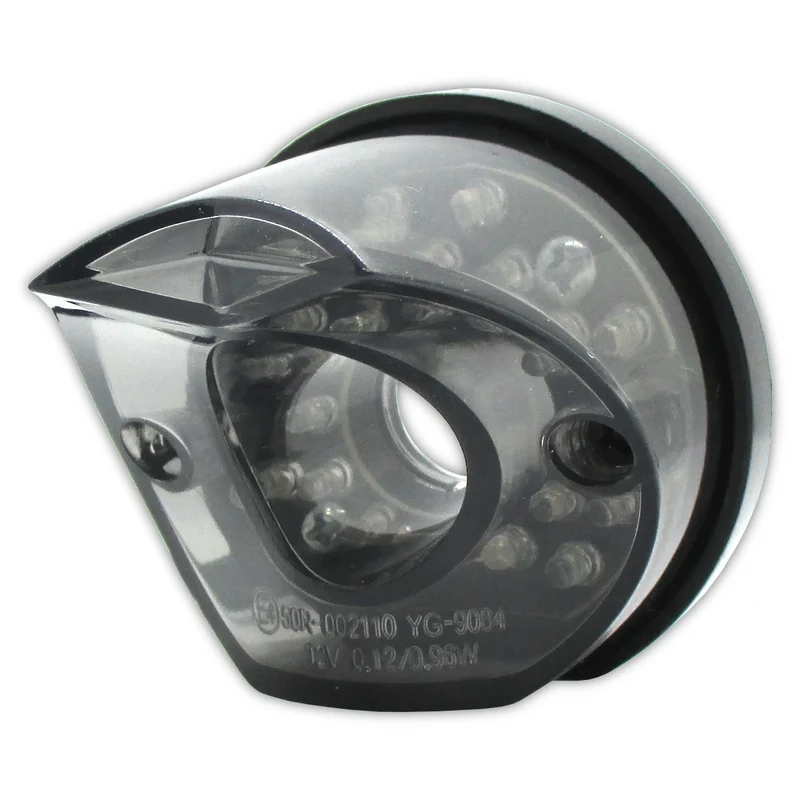 LED-Rücklicht Pipe schwarz, Getönt, 54x52 mm, E-geprüft, 12V/0,1W