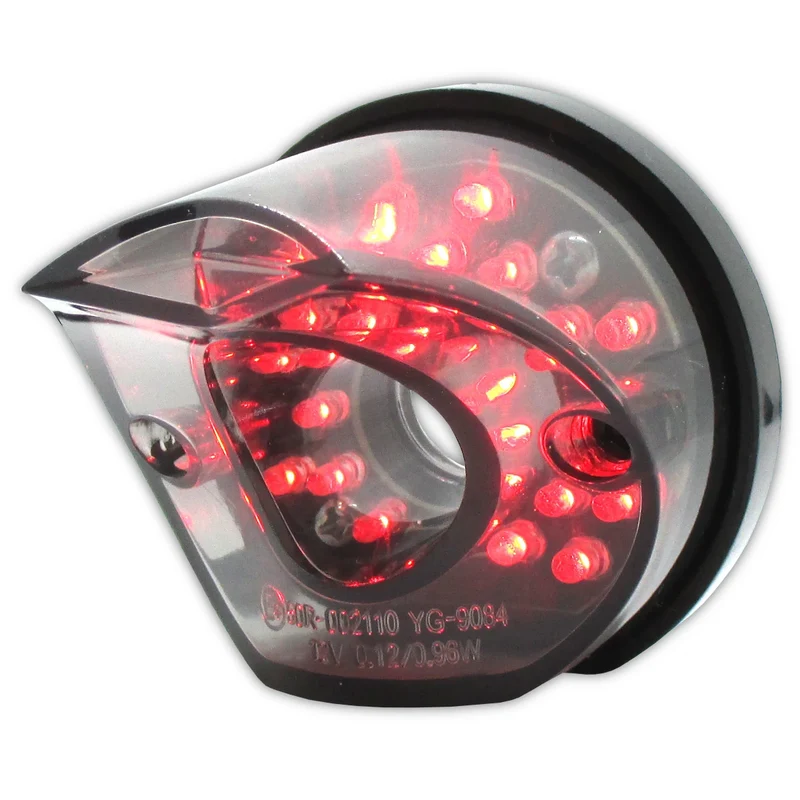 LED-Rücklicht Pipe schwarz, Getönt, 54x52 mm, E-geprüft, 12V/0,1W