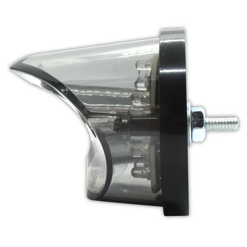 LED-Rücklicht Pipe schwarz, Getönt, 54x52 mm, E-geprüft, 12V/0,1W