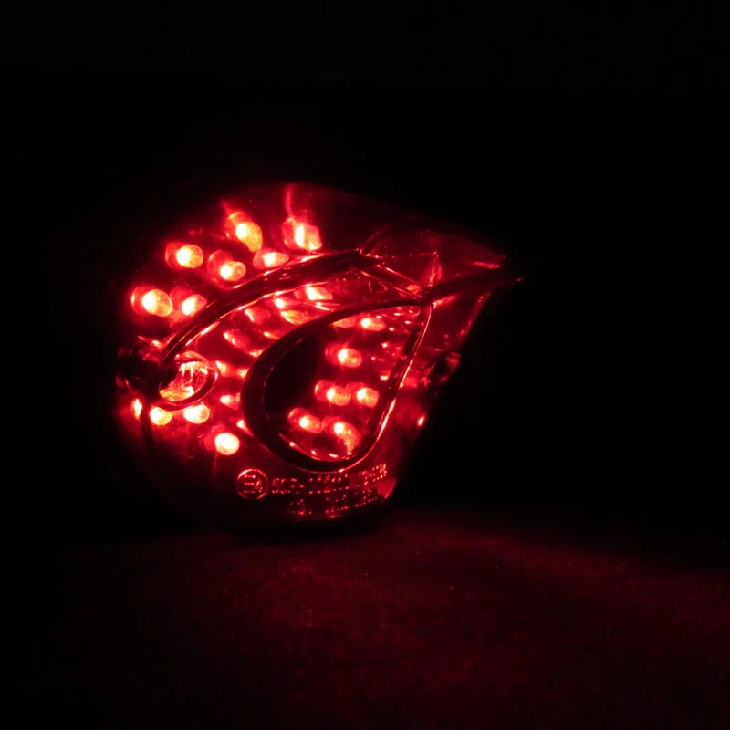 LED-Rücklicht Pipe schwarz, Getönt, 54x52 mm, E-geprüft, 12V/0,1W