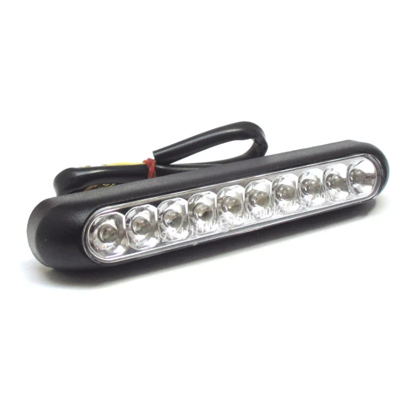 LED-Rücklicht Line schwarz, Glas klar, 129x21 mm, mit KZL, E-geprüft, 12V/1W