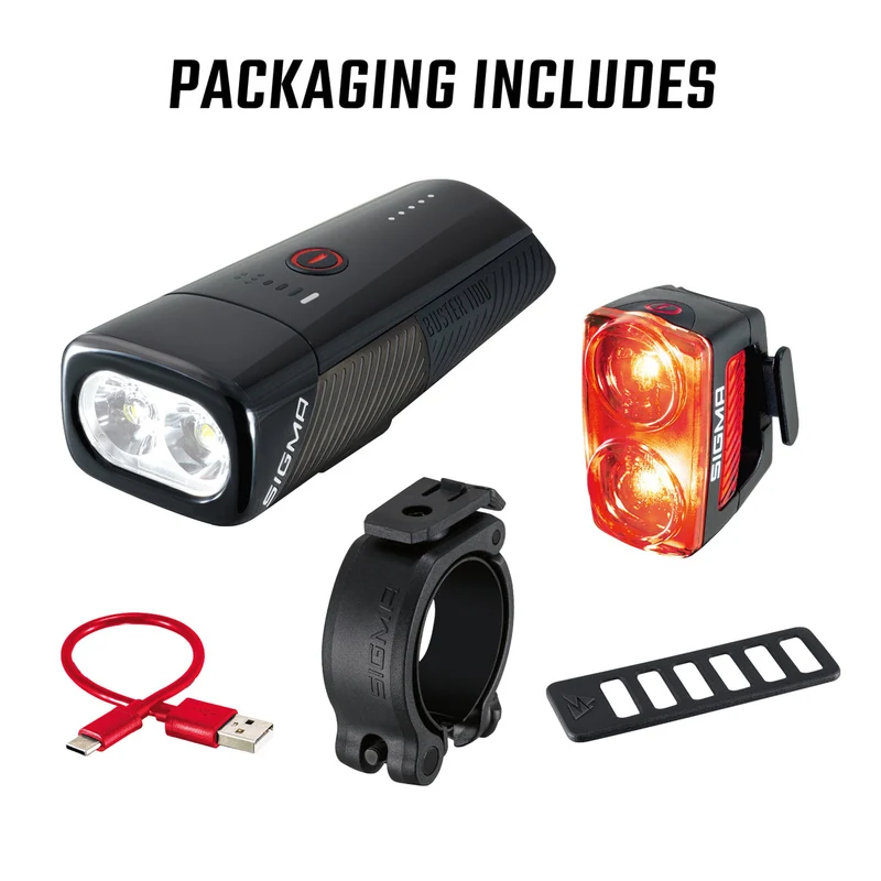 Sigma Buster 1100 & RL 150 Front & Rear Bike Light Set