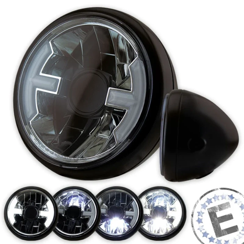 LED-Scheinwerfer 7 Zoll Hawk, M8 seitlich, Klar, E-geprüft