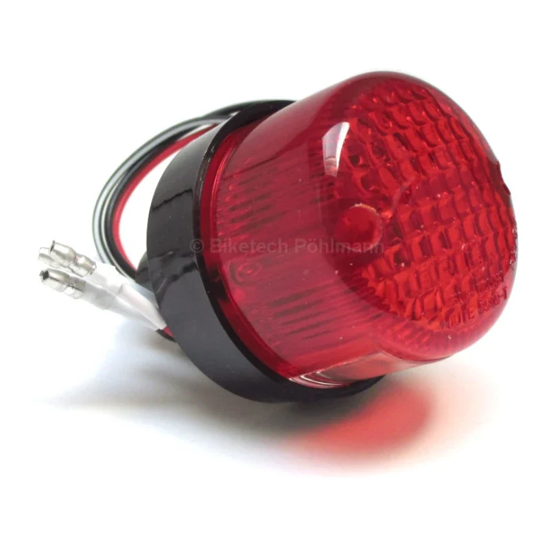 Rücklicht Point Mini, Glas rot, Ø 55 mm, mit KZL, E-geprüft, 12V/5W