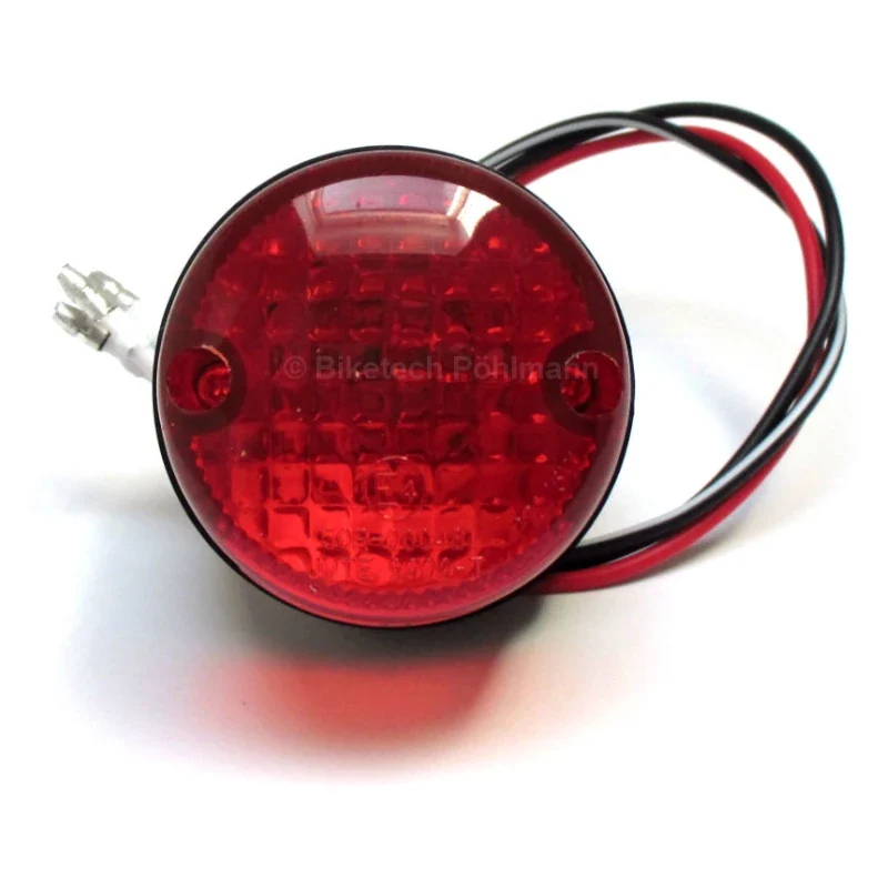 Rücklicht Point Mini, Glas rot, Ø 55 mm, mit KZL, E-geprüft, 12V/5W