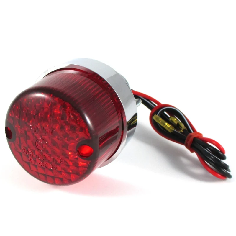 Rücklicht Point Mini, Glas rot, Ø 55 mm, mit KZL, E-geprüft, 12V/5W