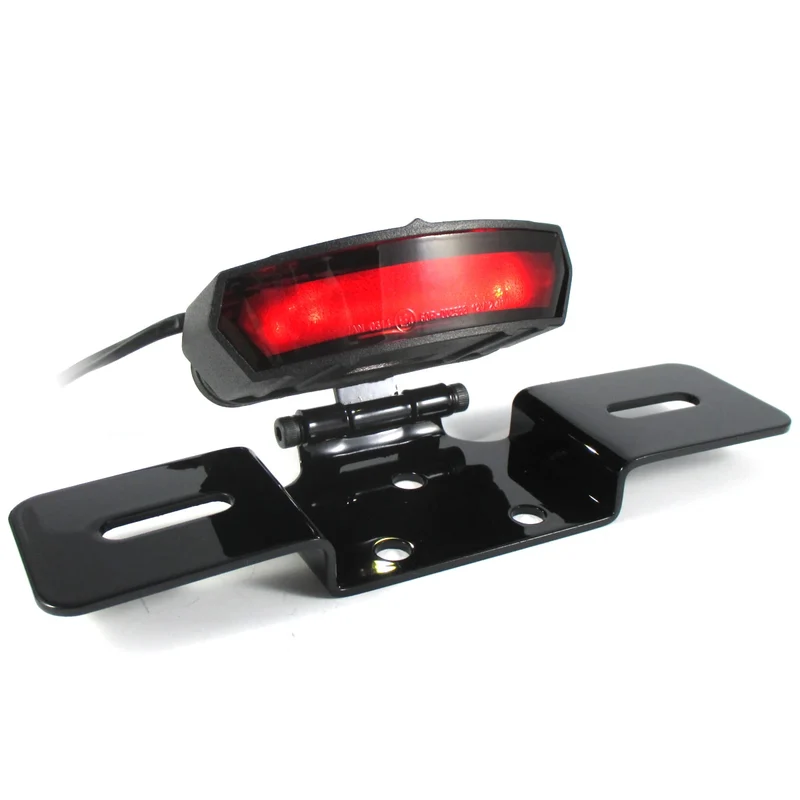 Rücklicht mit Kennzeichenhalter Light Guide schwarz, Rot, KZL, E-geprüft, 12V/1W