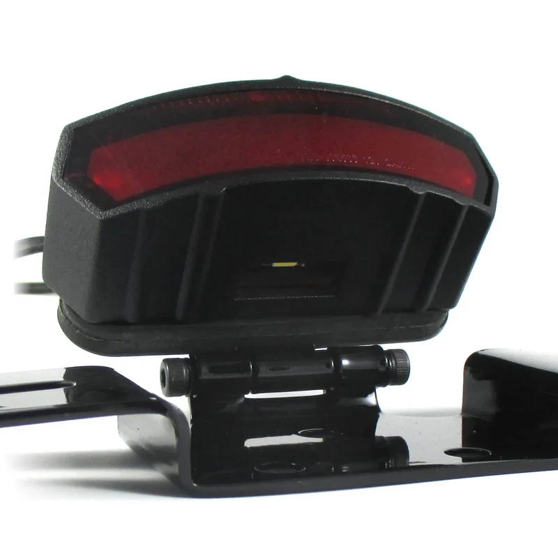Rücklicht mit Kennzeichenhalter Light Guide schwarz, Rot, KZL, E-geprüft, 12V/1W