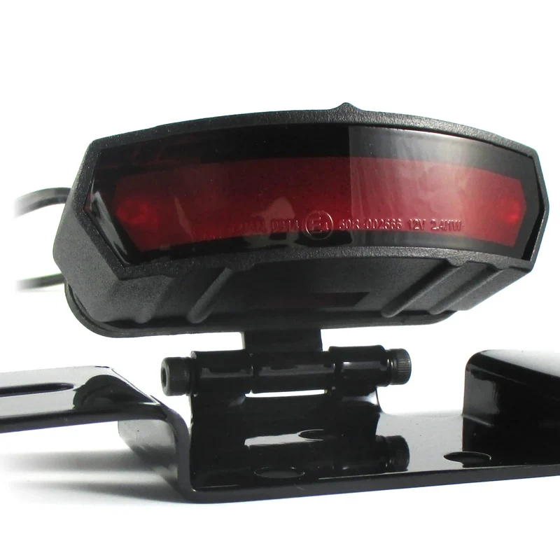 Rücklicht mit Kennzeichenhalter Light Guide schwarz, Rot, KZL, E-geprüft, 12V/1W