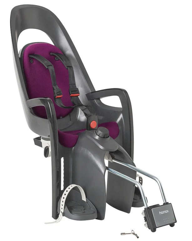 Hamax Kindersitz Hamax Caress grau/dunkelgrau/purple, Bef. Rahmenrohr