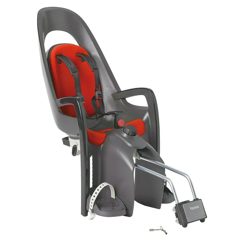 Hamax Kindersitz Hamax Caress grau/dunkelgrau/rot, Befest. Rahmenrohr