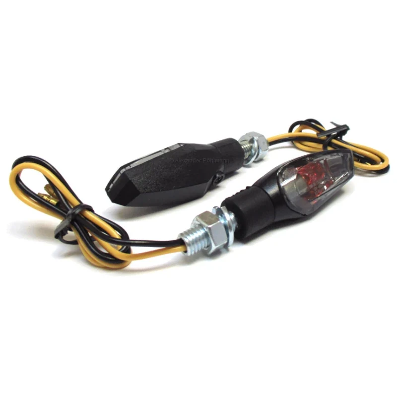 Blinker Paar Progress-Line Nova, Schwarz, Getönt, M8, E-geprüft, 12V/6W