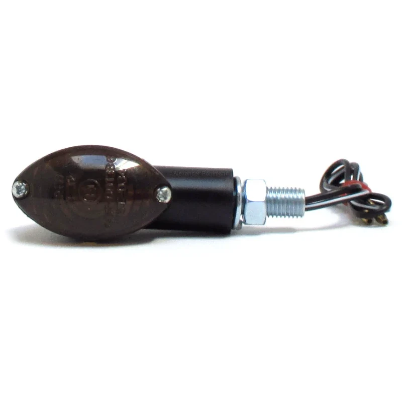 Blinker Paar Progress-Line Micro, Schwarz, Getönt, M10, E-geprüft, 12V/21W