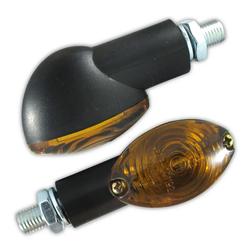 Blinker Paar Highsider Cateye, Schwarz, Getönt, M10, E-geprüft, 12V/21W