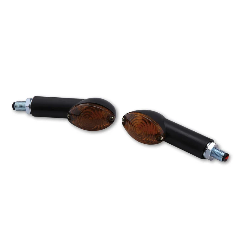 Blinker Paar Highsider Cateye, Schwarz, Getönt, M10, E-geprüft, 12V/21W