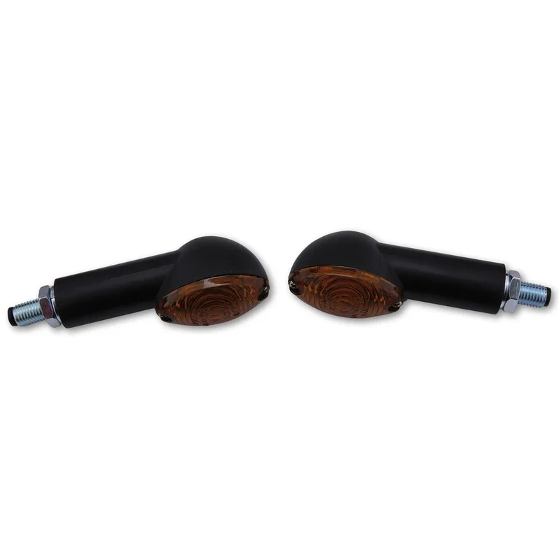 Blinker Paar Highsider Cateye, Schwarz, Getönt, M10, E-geprüft, 12V/21W