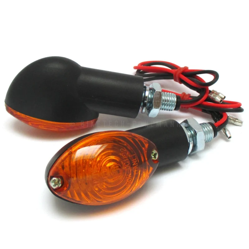 Blinker Paar Highsider Cateye, Schwarz, Gelb, M10, E-geprüft, 12V/21W
