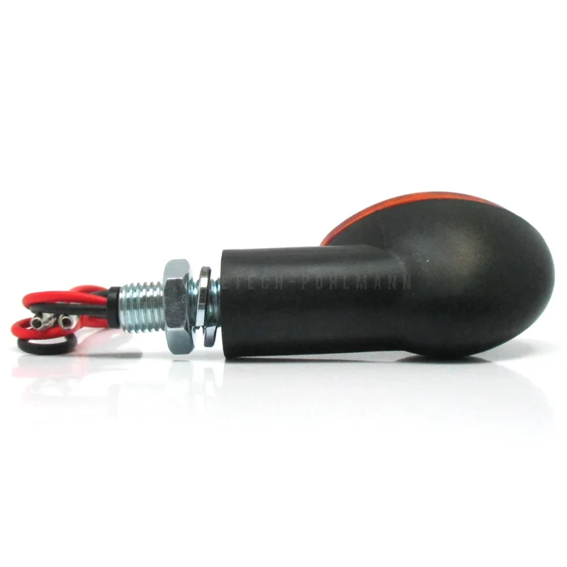 Blinker Paar Highsider Cateye, Schwarz, Gelb, M10, E-geprüft, 12V/21W