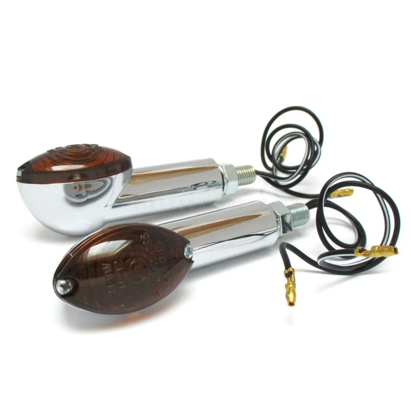 Blinker Paar Shin-Yo Cat-Eye lang, Chrom, Getönt, M10, E-geprüft, 12V/21W