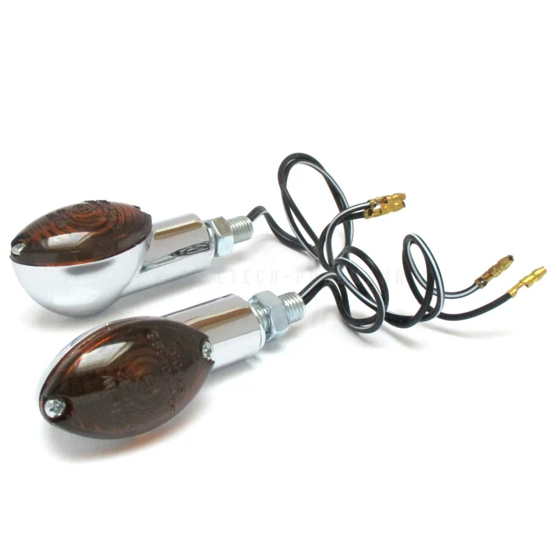 Blinker Paar Highsider Cateye, Chrom, Getönt, M10, E-geprüft, 12V/21W