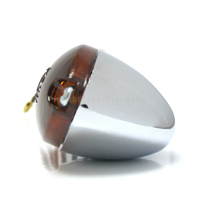 Blinker Paar Highsider Cateye, Chrom, Getönt, M10, E-geprüft, 12V/21W