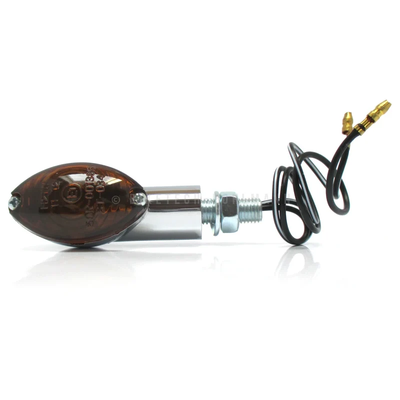 Blinker Paar Highsider Cateye, Chrom, Getönt, M10, E-geprüft, 12V/21W