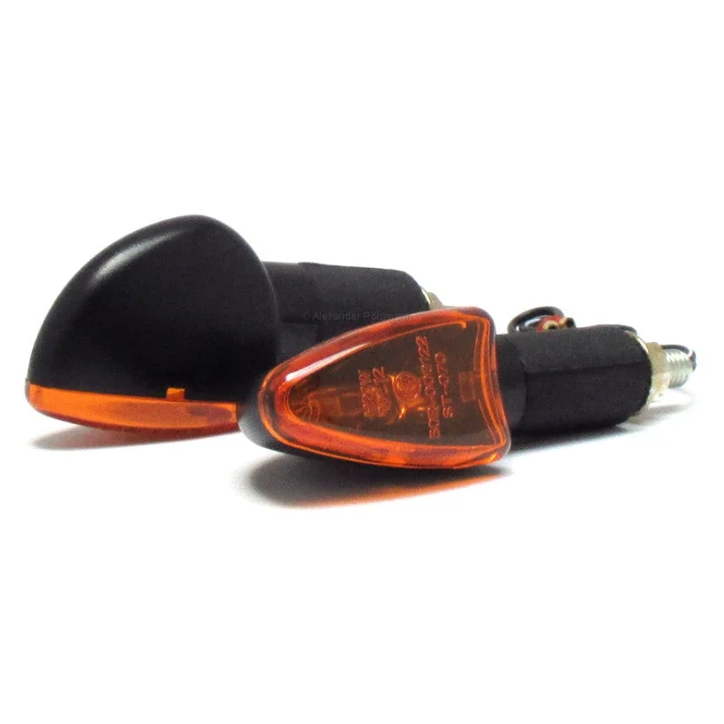 Blinker Paar Progress-Line Arrow, Schwarz, Gelb, M8, E-geprüft, 12V/21W