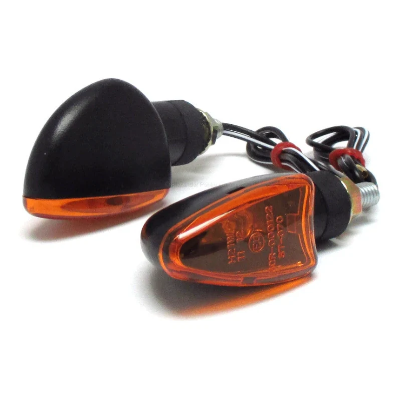 Blinker Paar Progress-Line Arrow, Schwarz, Gelb, M8, E-geprüft, 12V/21W