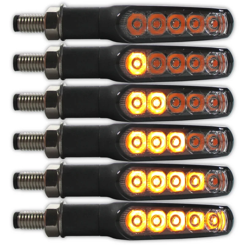 LED-Lauflichtblinker Progress-Line Jet schwarz, Getönt, E-geprüft, 12V/4W
