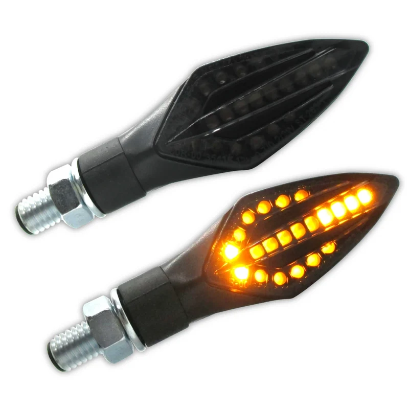 LED-Lauflichtblinker Progress-Line Trident schwarz, Getönt, E-geprüft, 12V/3,5W