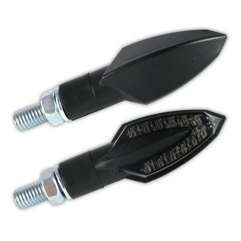 LED-Blinker Paar Progress-Line Sliver schwarz, Getönt, M8, E-geprüft, 12V/1W