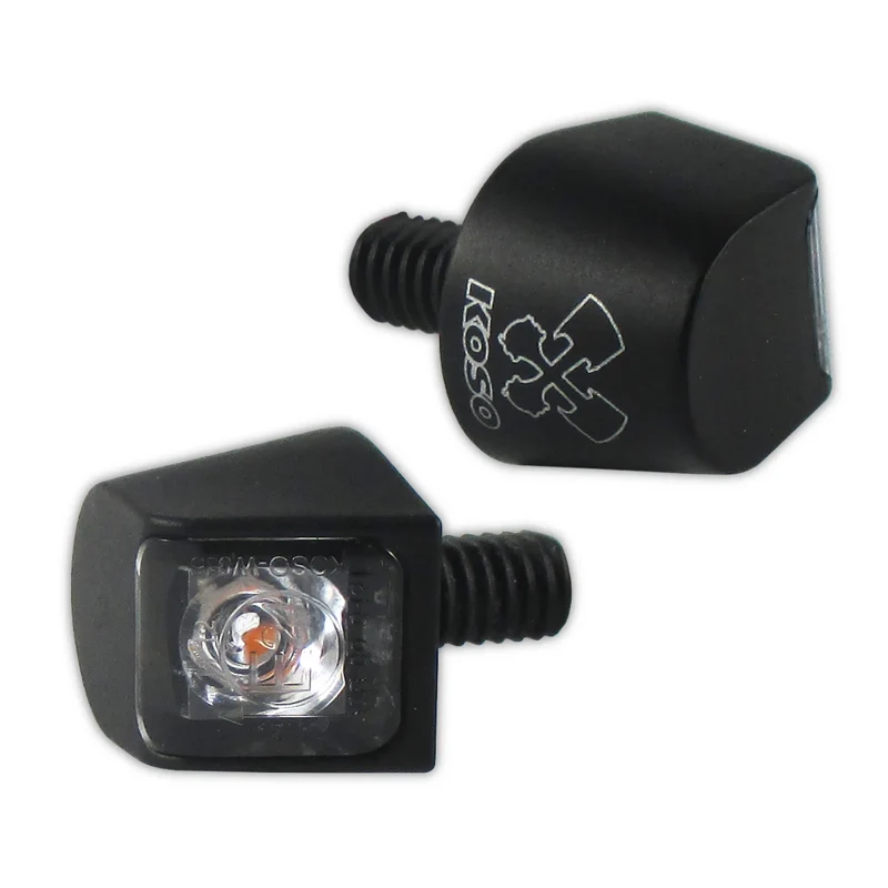 LED-Blinker Paar Progress-Line Skew schwarz, Klar, M6, E-geprüft, 12V/1,5W