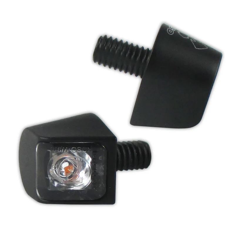 LED-Blinker Paar Progress-Line Skew schwarz, Klar, M6, E-geprüft, 12V/1,5W