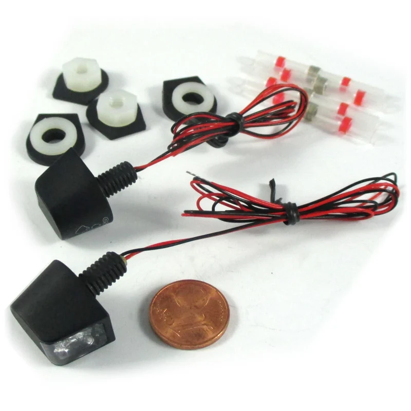 LED-Blinker Paar Progress-Line Skew schwarz, Klar, M6, E-geprüft, 12V/1,5W