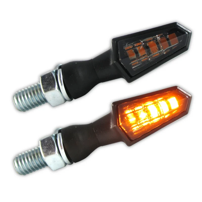 LED-Blinker Paar Progress-Line Pike schwarz, Getönt, M8, E-geprüft, 12V/3W