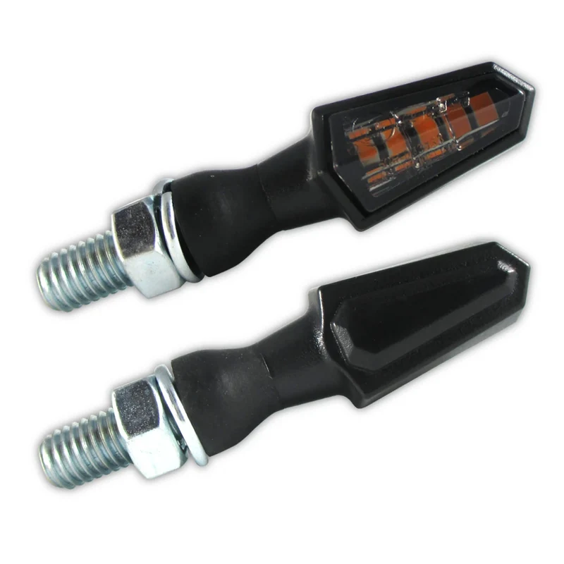 LED-Blinker Paar Progress-Line Pike schwarz, Getönt, M8, E-geprüft, 12V/3W