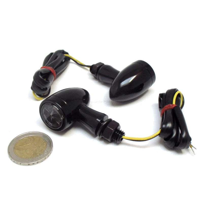 LED-Blinker Paar Progress-Line Jack schwarz, Getönt, M8, E-geprüft, 12V/2,7W