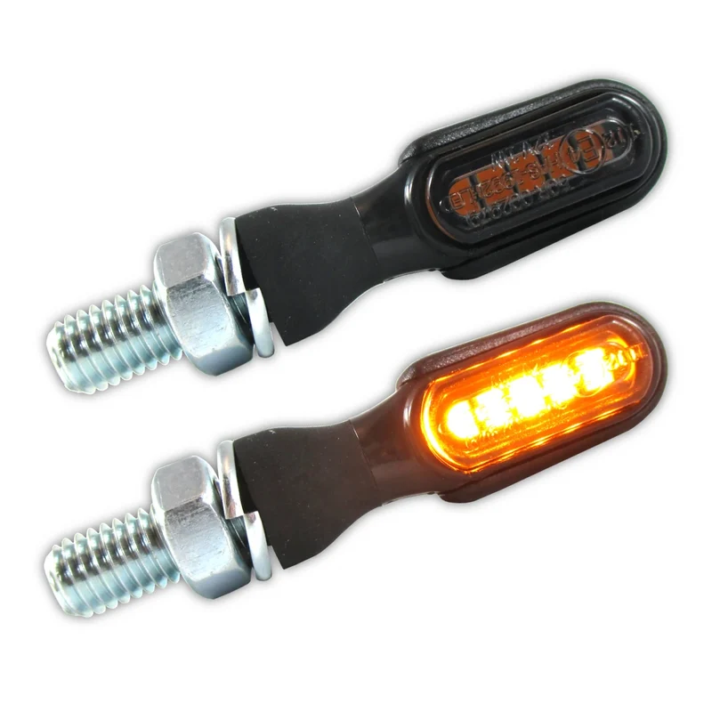 LED-Blinker Paar Progress-Line Heat 2 schwarz, Getönt, M8, E-geprüft, 12V/1W
