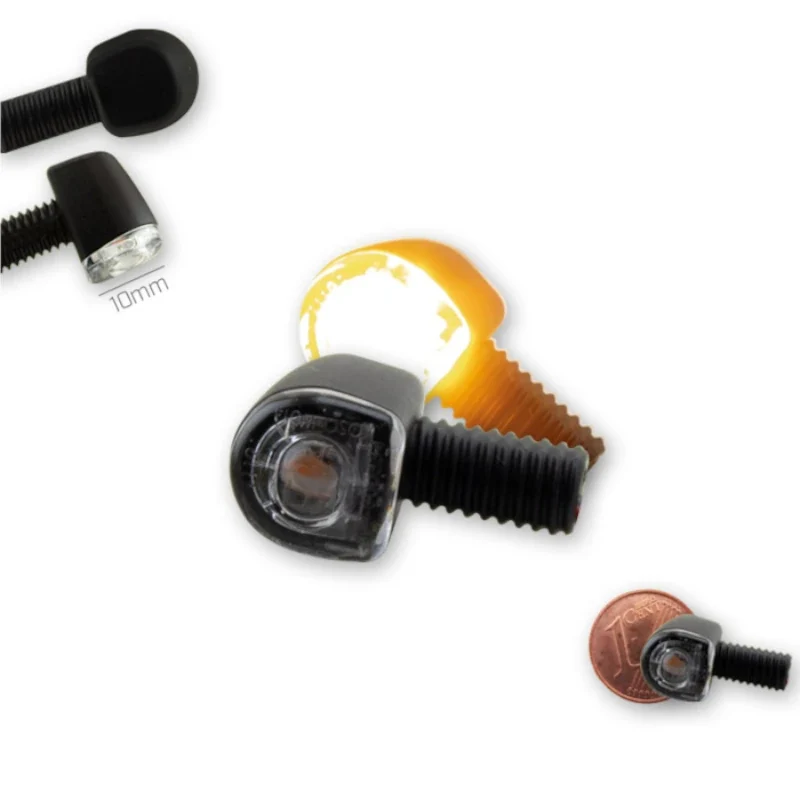 LED-Blinker Paar Progress-Line Fly schwarz, Klar, M6, E-geprüft, 12V/1,5W