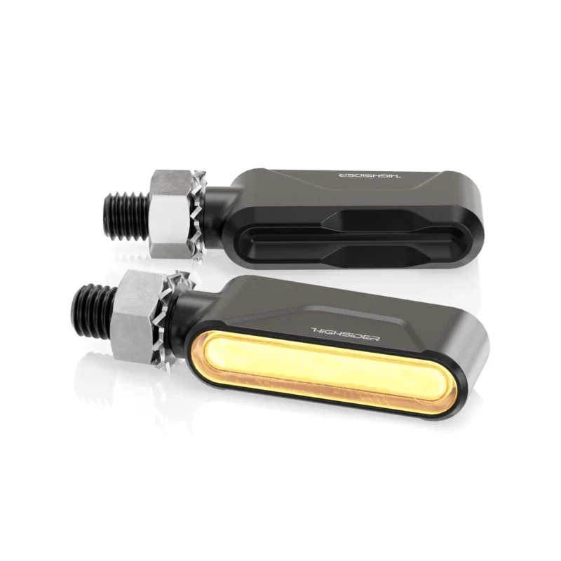 LED-Blinker Paar Highsider Ventura-Trek schwarz, Getönt, M8, E-geprüft, 12V/1,7W