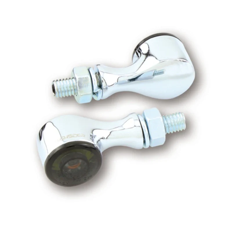 LED-Blinker Paar Highsider Apollo Classic chrom, Getönt, M8, E-geprüft, 12V/3W