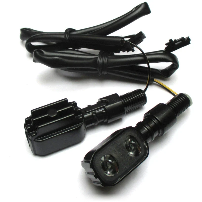 LED-Blinker Paar Progress-Line Fluted schwarz, Getönt, M10, E-geprüft, 12V/2,4W