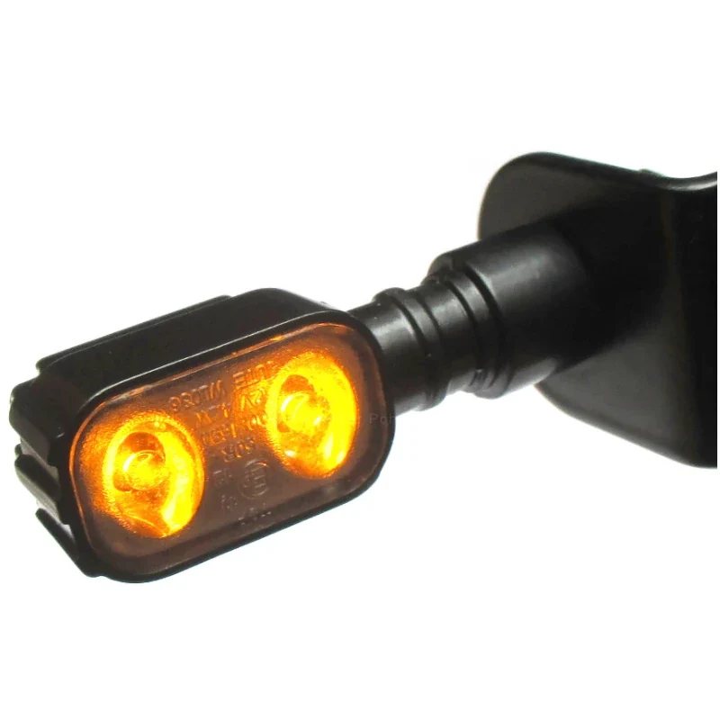LED-Blinker Paar Progress-Line Fluted schwarz, Getönt, M10, E-geprüft, 12V/2,4W