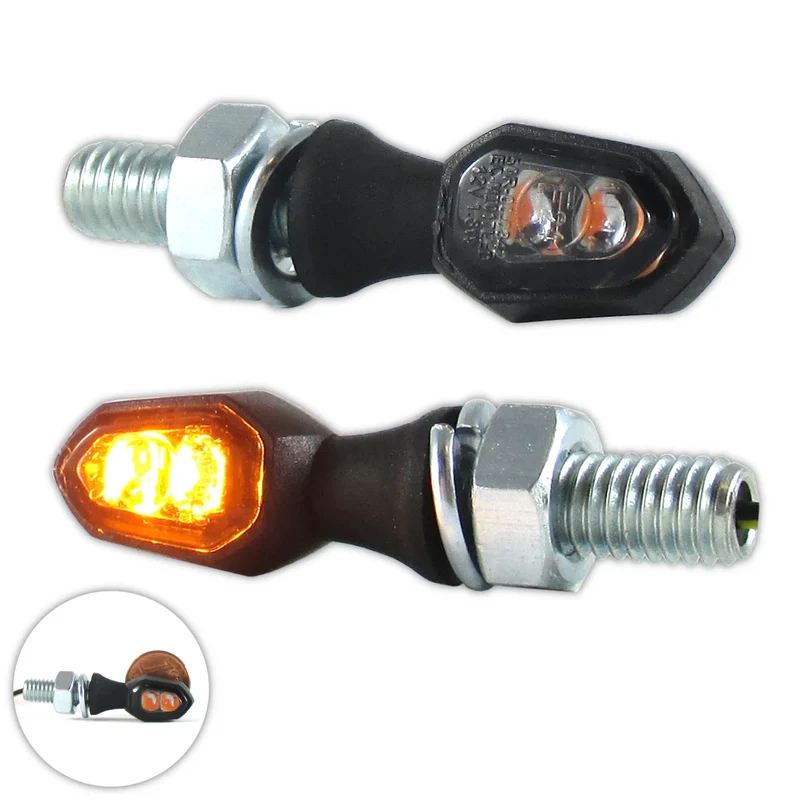 LED-Blinker Paar Progress-Line Vision schwarz, Getönt, M6, E-geprüft, 12V/1,8W