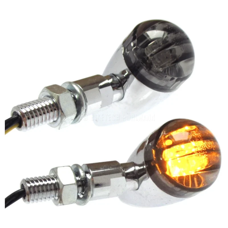 LED-Blinker Paar Progress-Line Bullet, Getönt, M8, E-geprüft, 12V/2W
