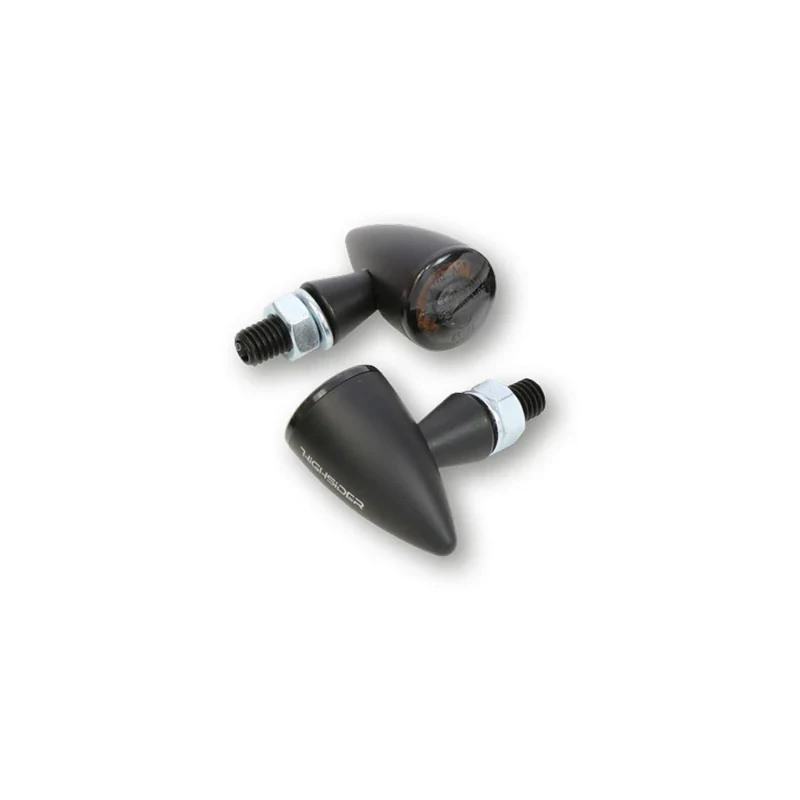 LED-Blinker Paar Highsider Montana Bullet schwarz, Getönt, M8, E-geprüft, 12V/3W