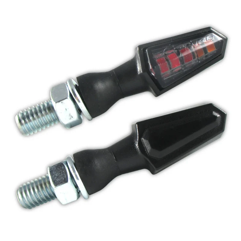 LED-Blinker mit Rück- & Bremslicht Progress-Line Pike 3in1, Schwarz, E-geprüft